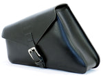 Black 5.8L Leather Swing Arm Bag By Longride CUS282