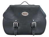 Black 42L Leather Saddlebags By Longride HCL138