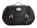 Black 38L Leather Saddlebags By Longride HCL145