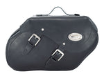 Black 34L Leather Saddlebags By Longride HCL147