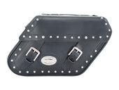 Black 27L Studded Leather Saddlebags By Longride HCL149A