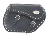 Black 44L Studded Leather Saddlebags By Longride HCL150A